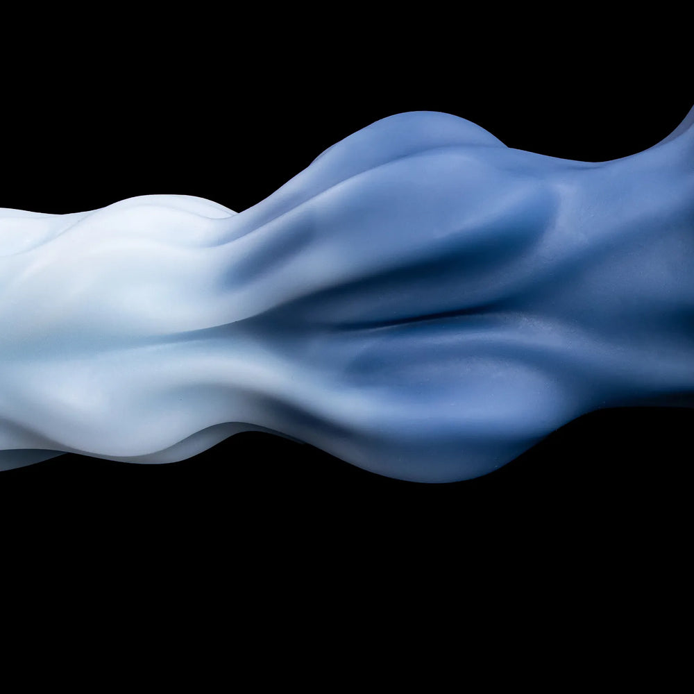 Nivaskel's deep sea blue lower knot with curved contours and recessed channels