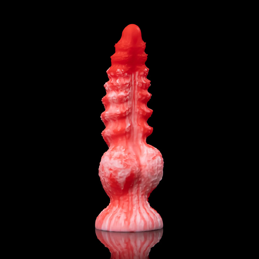 Relsava upright showing layered folds below the red head